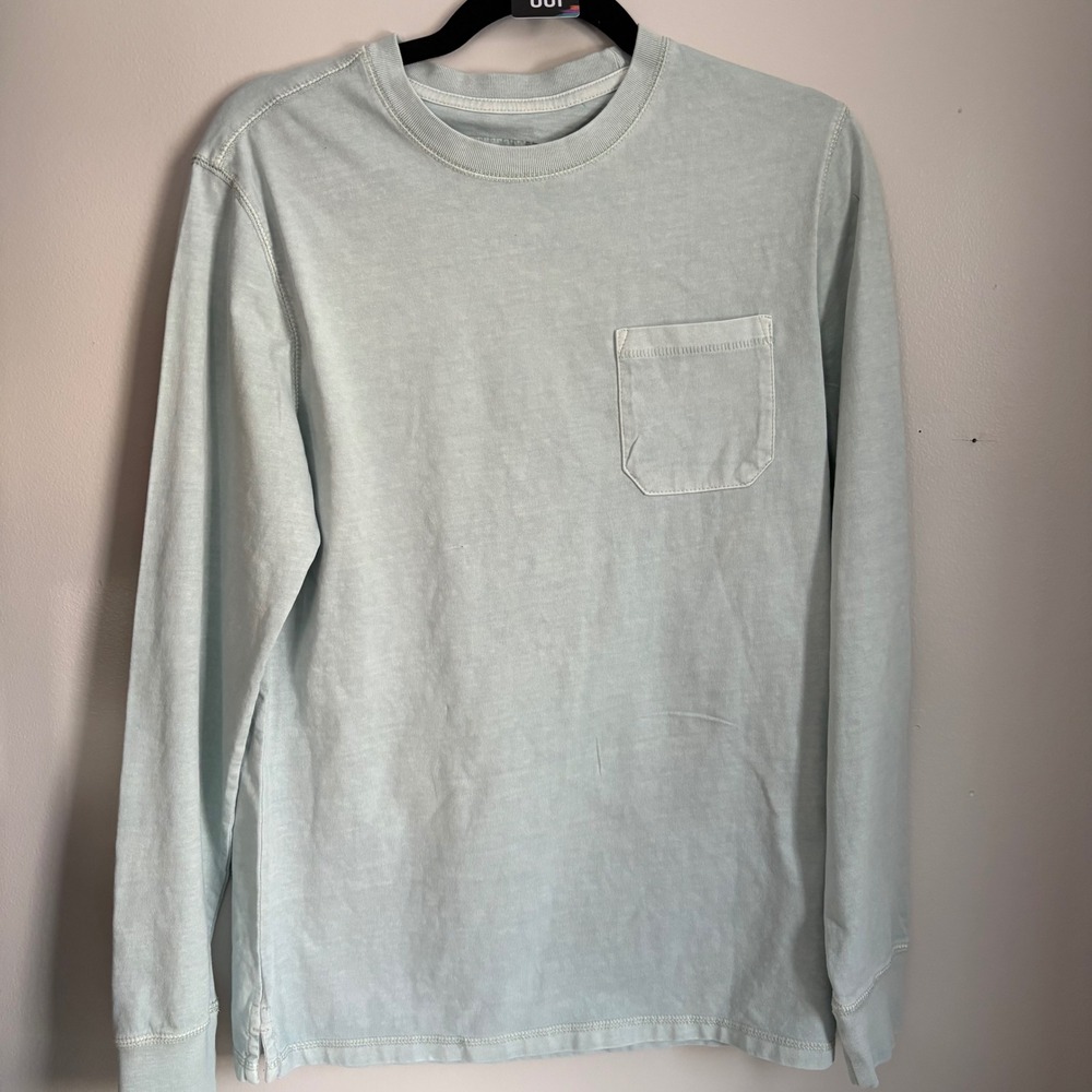 Goodfellow &‎ Co Mens Long Sleeve Pocket T Shirt Light Blue Size Small